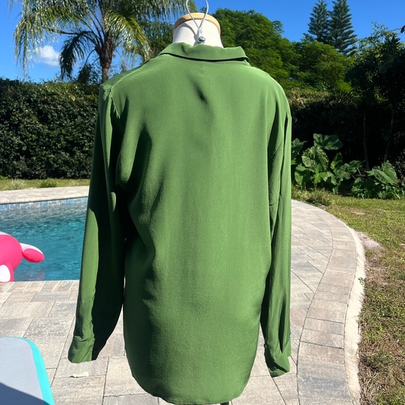 LilySilk Green Long Sleeve Blouse - Picture 8 of 16